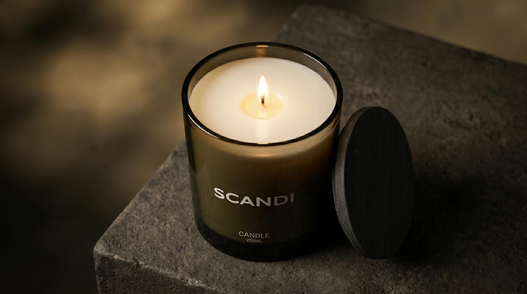Bespoke private label soy candle — luxury product shot, Candle Hub Dubai