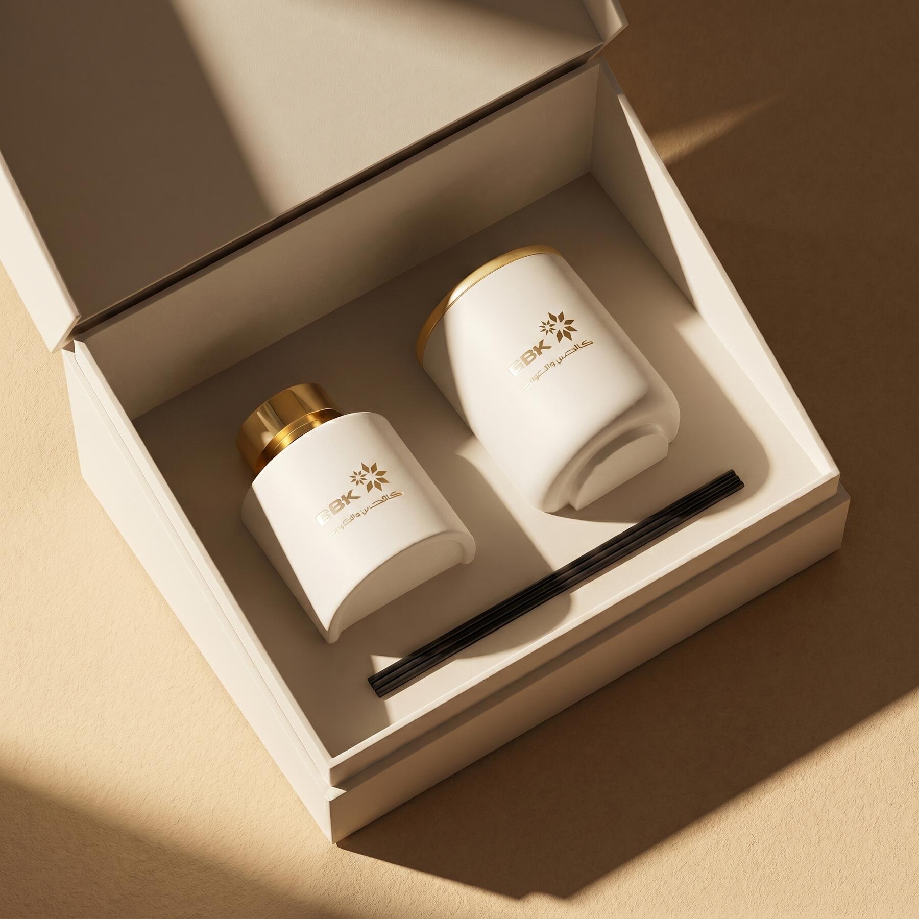 BBK corporate candle gift set — white label branded candles UAE