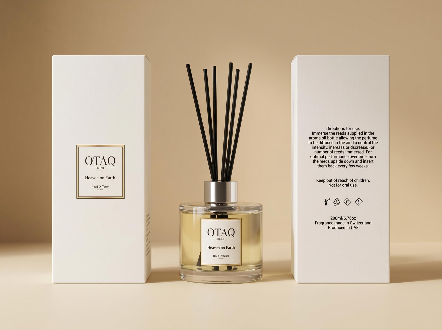 Otaq Hotel branded reed diffuser — private label fragrance supply UAE
