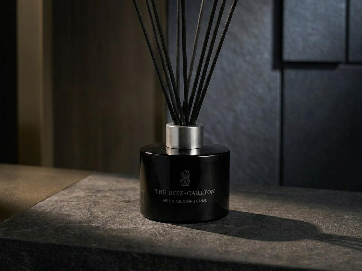 Ritz Carlton hotel reed diffuser — luxury white label fragrance collaboration Dubai